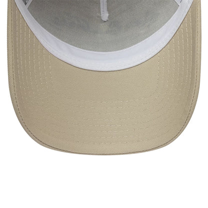 Pictured is this New Era Fishing 9FORTY A-Frame Trucker Adjustable cap in light beige. 7