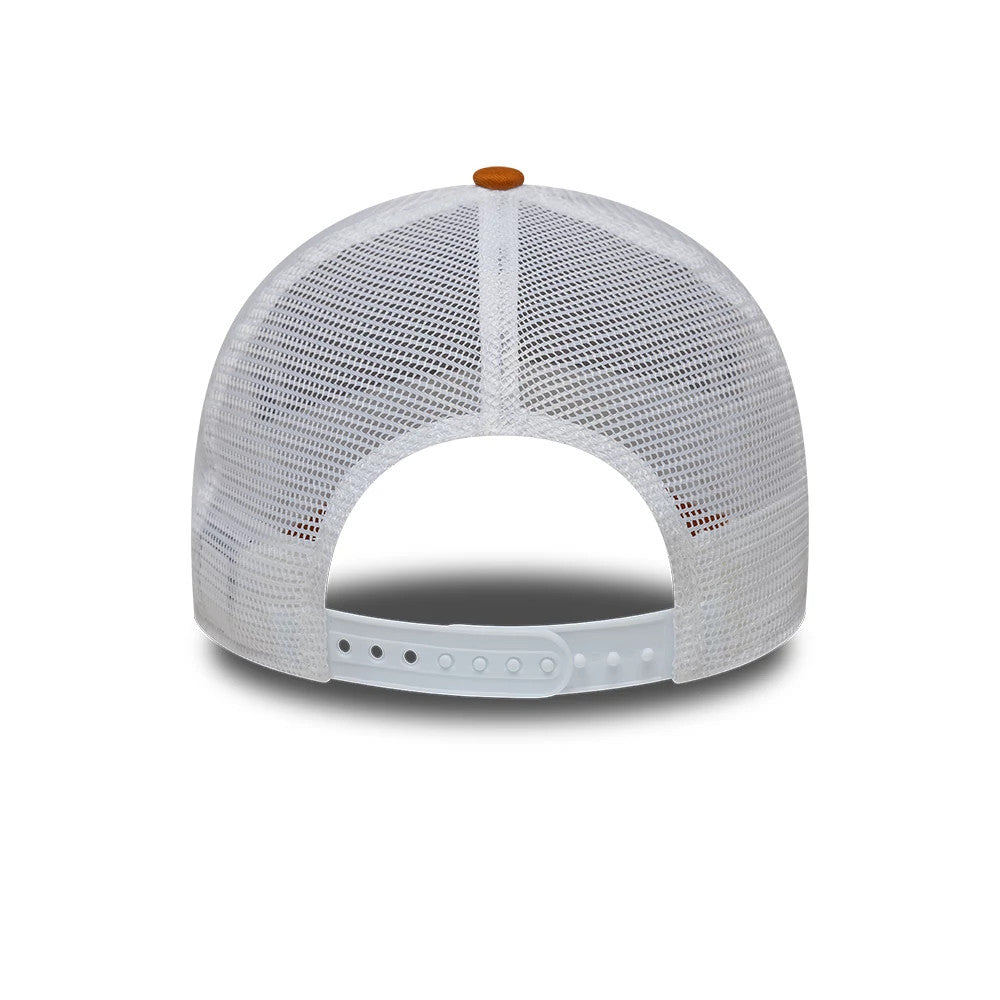 Pictured is this New Era Fishing 9FORTY A-Frame Trucker Adjustable cap in orange. 6