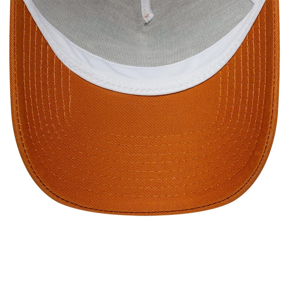 Pictured is this New Era Fishing 9FORTY A-Frame Trucker Adjustable cap in orange. 7