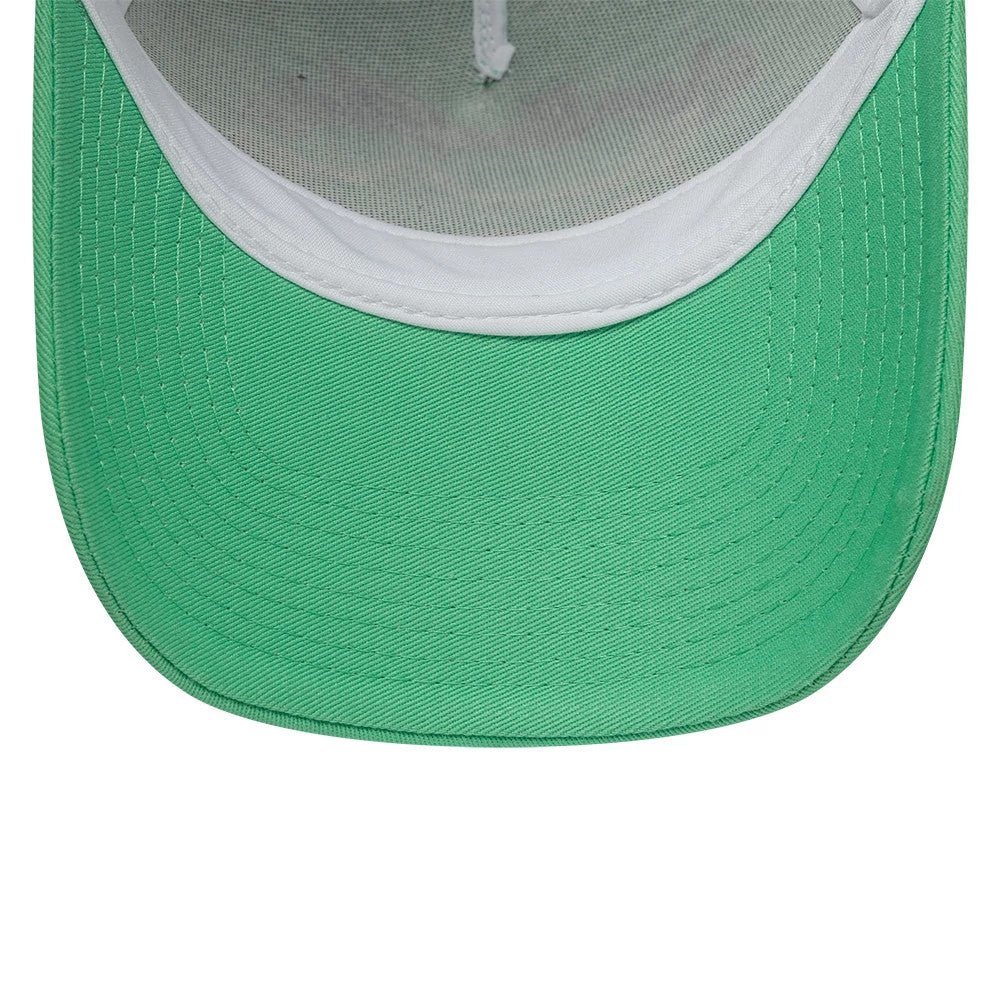 Pictured is this New Era Fishing 9FORTY A-Frame Trucker Adjustable cap in open green. 7