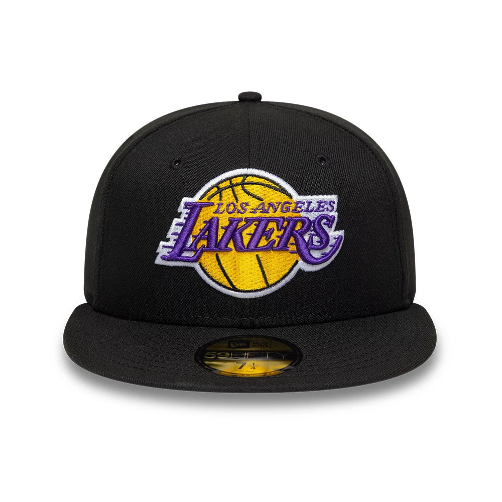 Pictured is this NBA LA Lakers 59FIFTY Fitted cap in black. 2