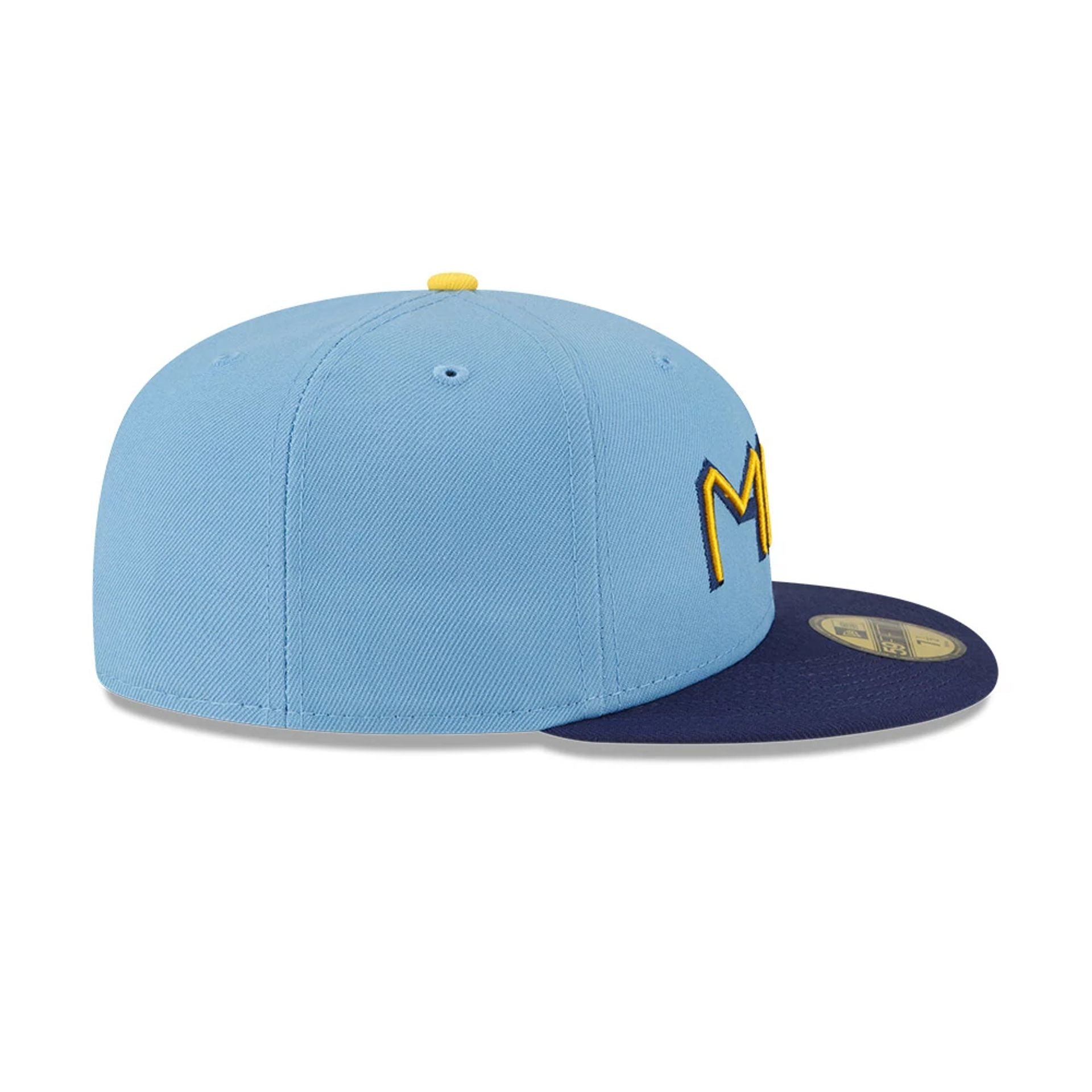 This is a Milwaukee Brewers MLB City Connect 2025 Blue 59FIFTY Fitted Cap 6