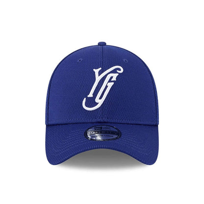 Pictured is this MiLB Batting Practice Hartford Yard Goats 39THIRTY Stretch Fit cap in dark blue. 2
