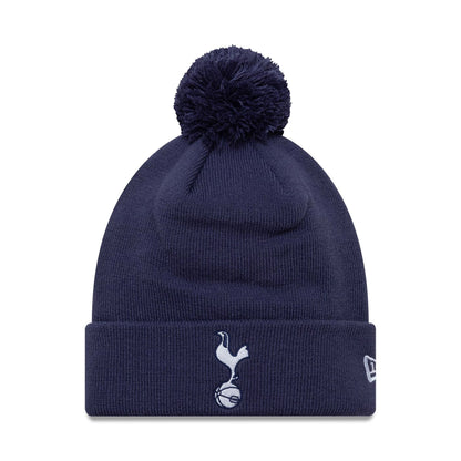 This is a Tottenham Hotspur FC Essential Navy Bobble Knit Beanie Hat 1