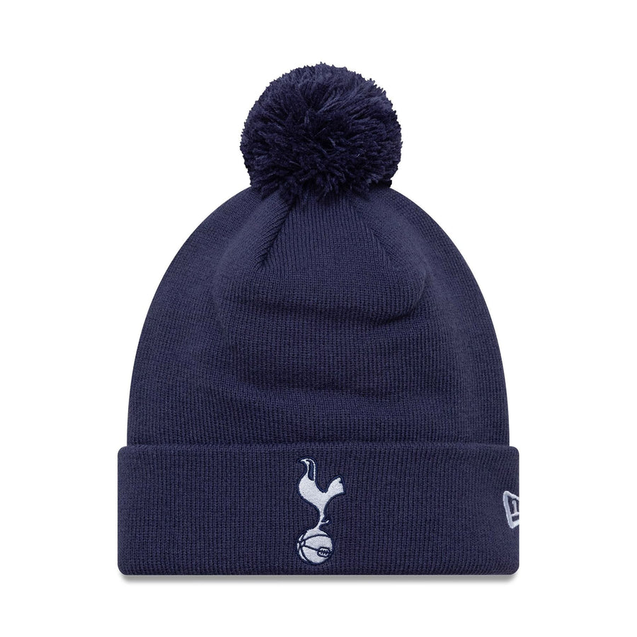 This is a Tottenham Hotspur FC Essential Navy Bobble Knit Beanie Hat 1