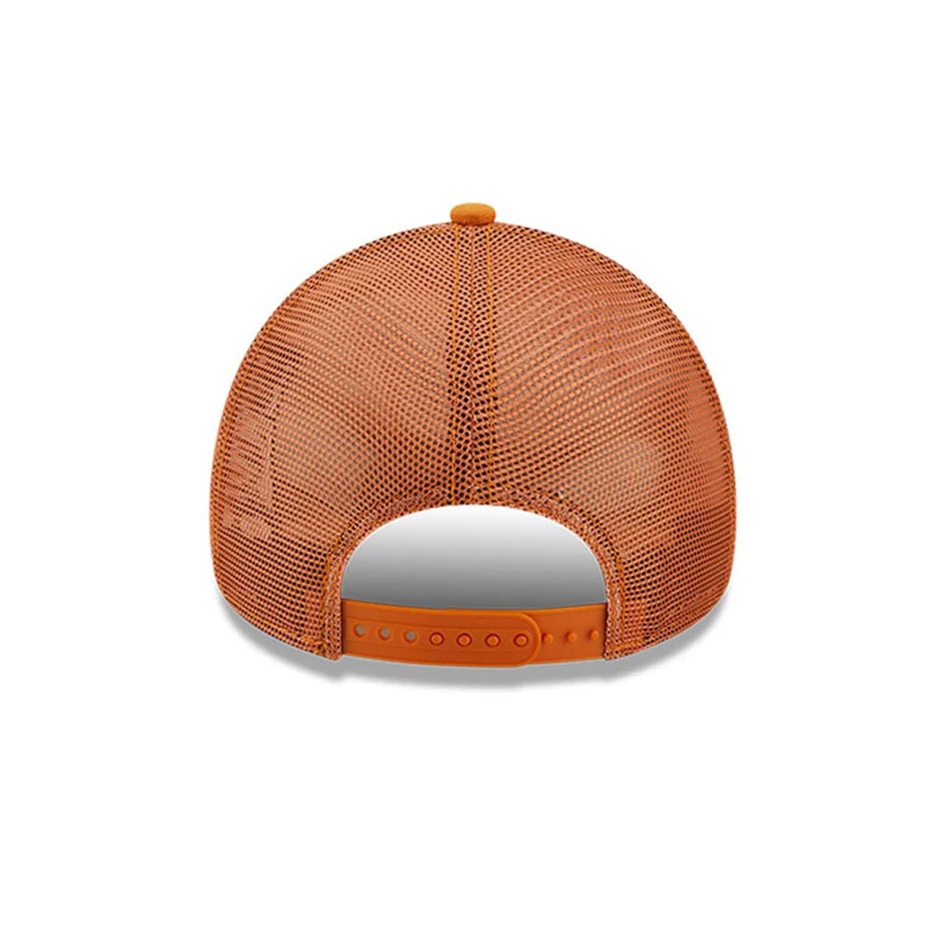 This is a LA Dodgers Youth MLB League Essential Dark Orange 9FORTY A-Frame Trucker Adjustable Cap 4