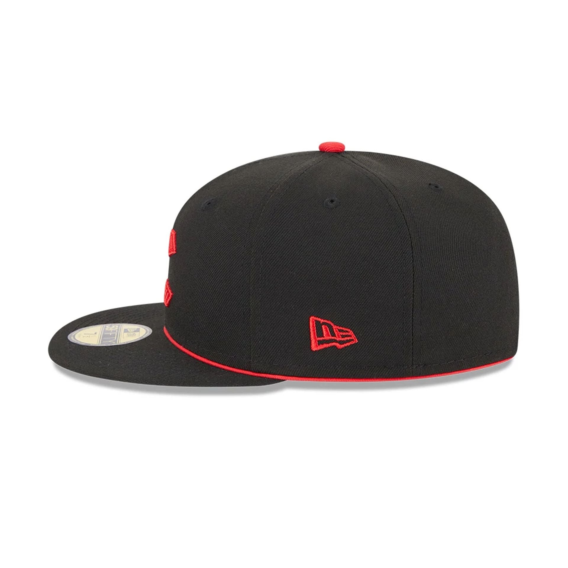 This is a Cincinnati Reds MLB City Connect 2025 Black 59FIFTY Fitted Cap 4