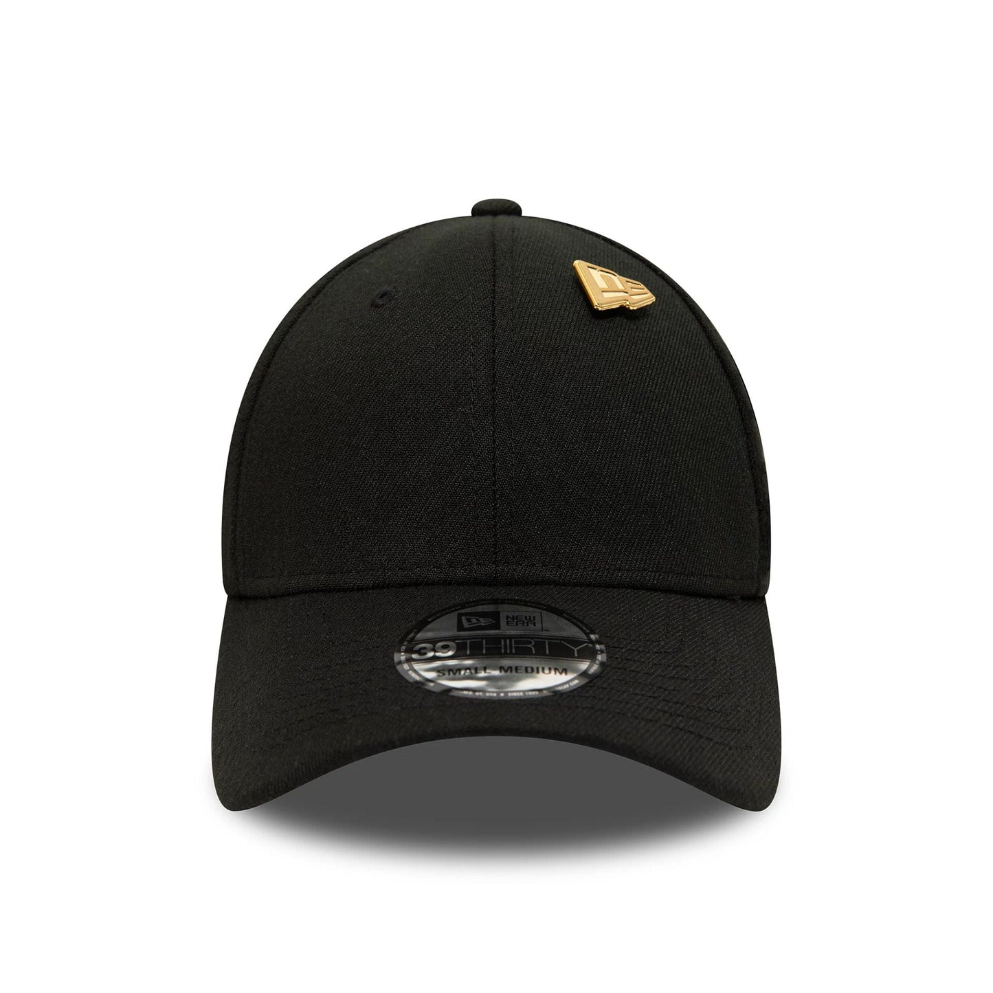 This is a New Era Flag Logo Gold Pin Badge 4