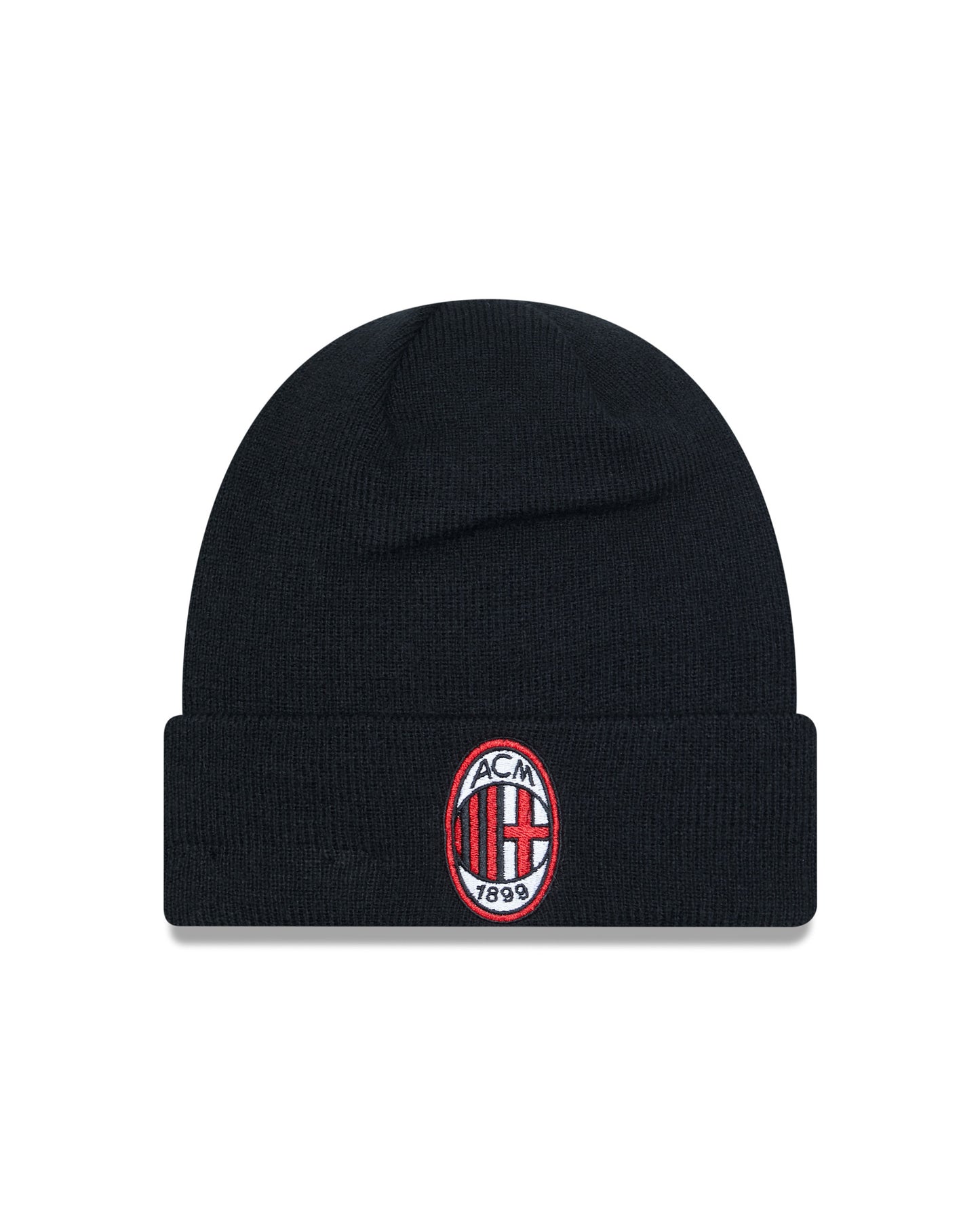 This is a AC Milan Black Cuff Knit Beanie Hat 1