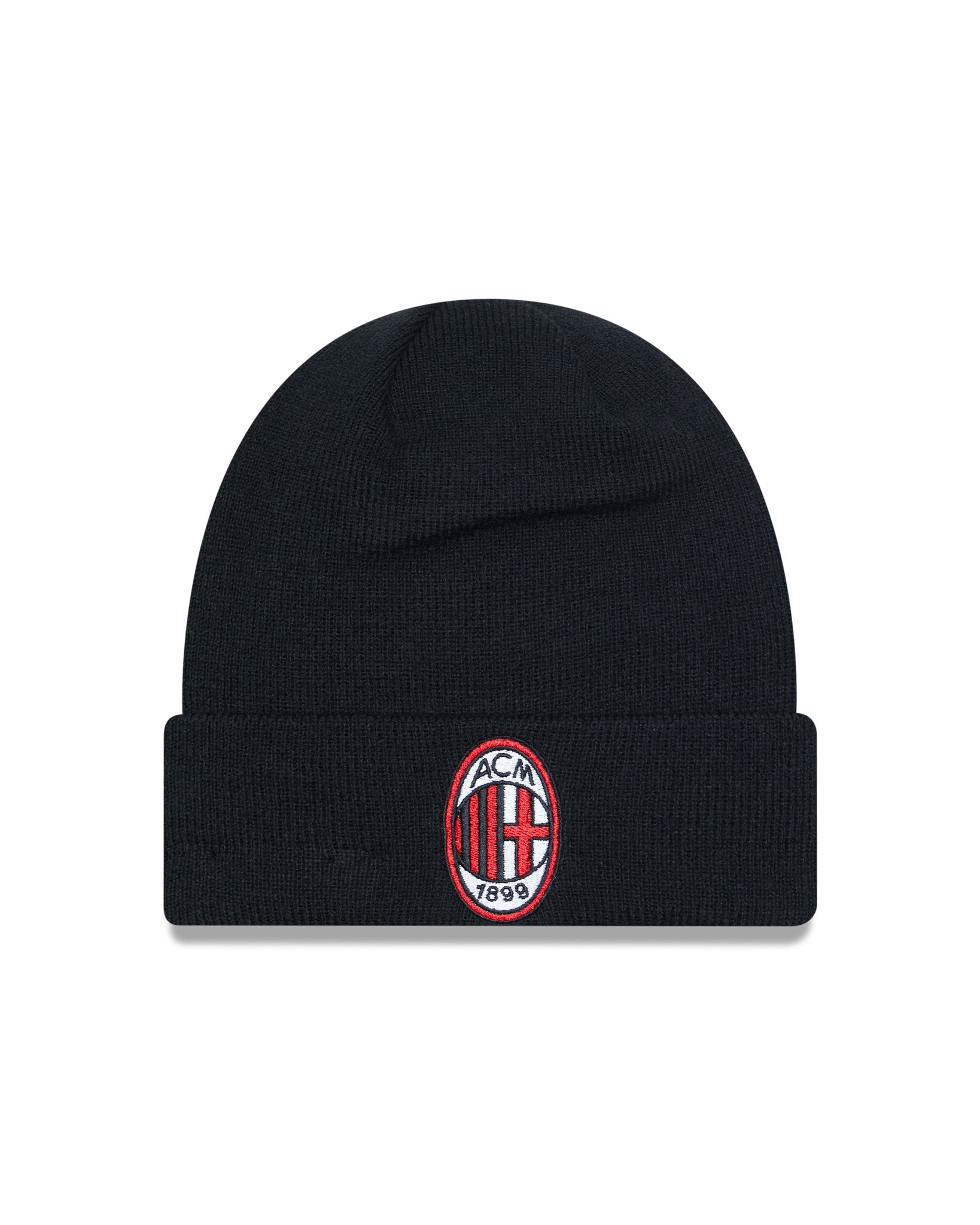 This is a AC Milan Black Cuff Knit Beanie Hat 1