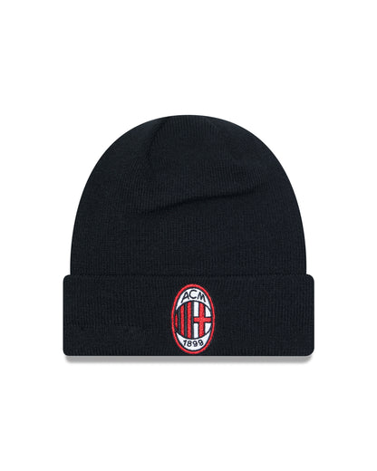 This is a AC Milan Black Cuff Knit Beanie Hat 1