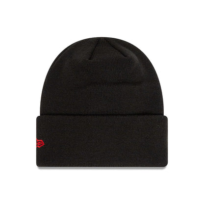 This is a Manchester United FC Youth Black Cuff Knit Beanie Hat 2