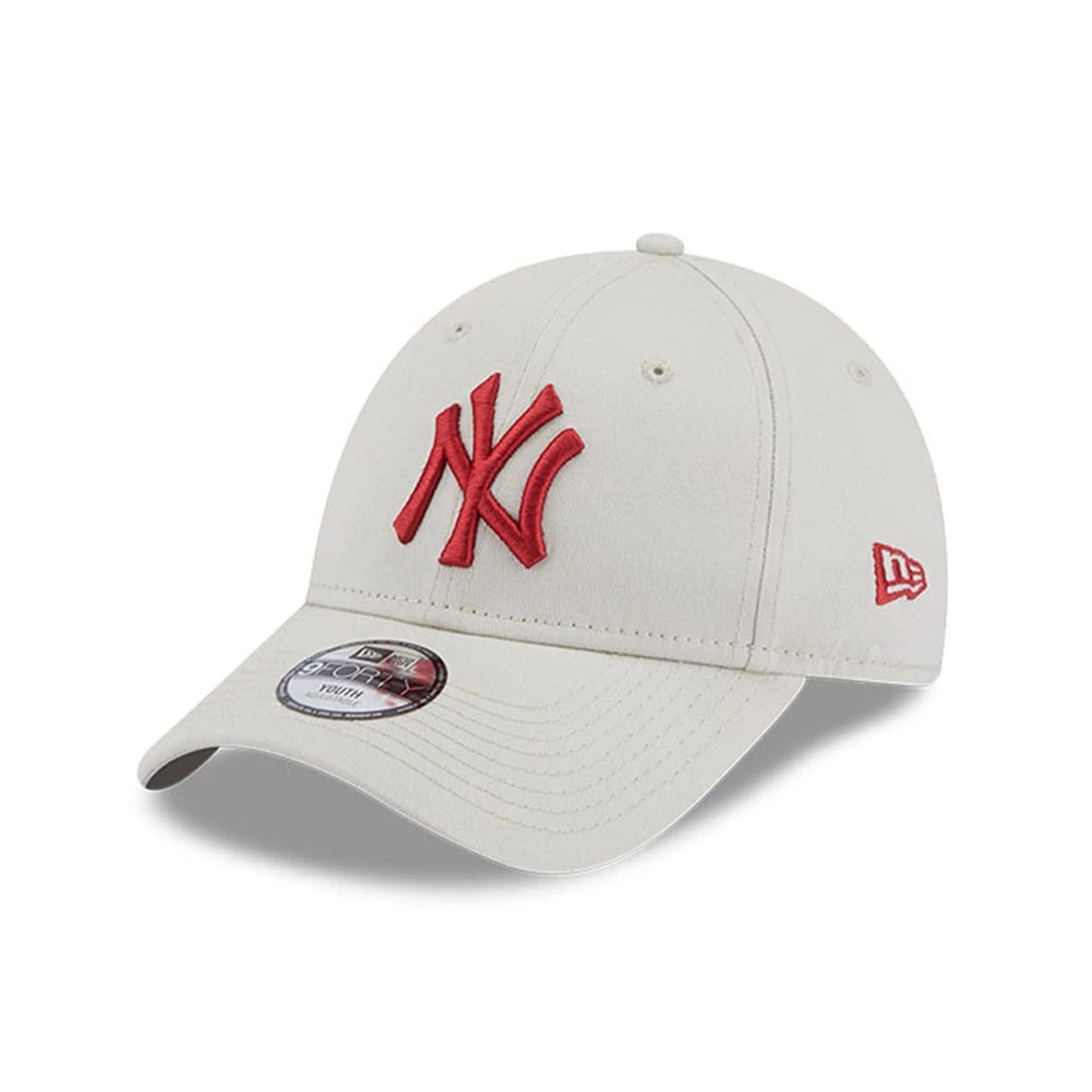 This is a Youth MLB League Essential New York Yankees Cream 9FORTY Cap 1