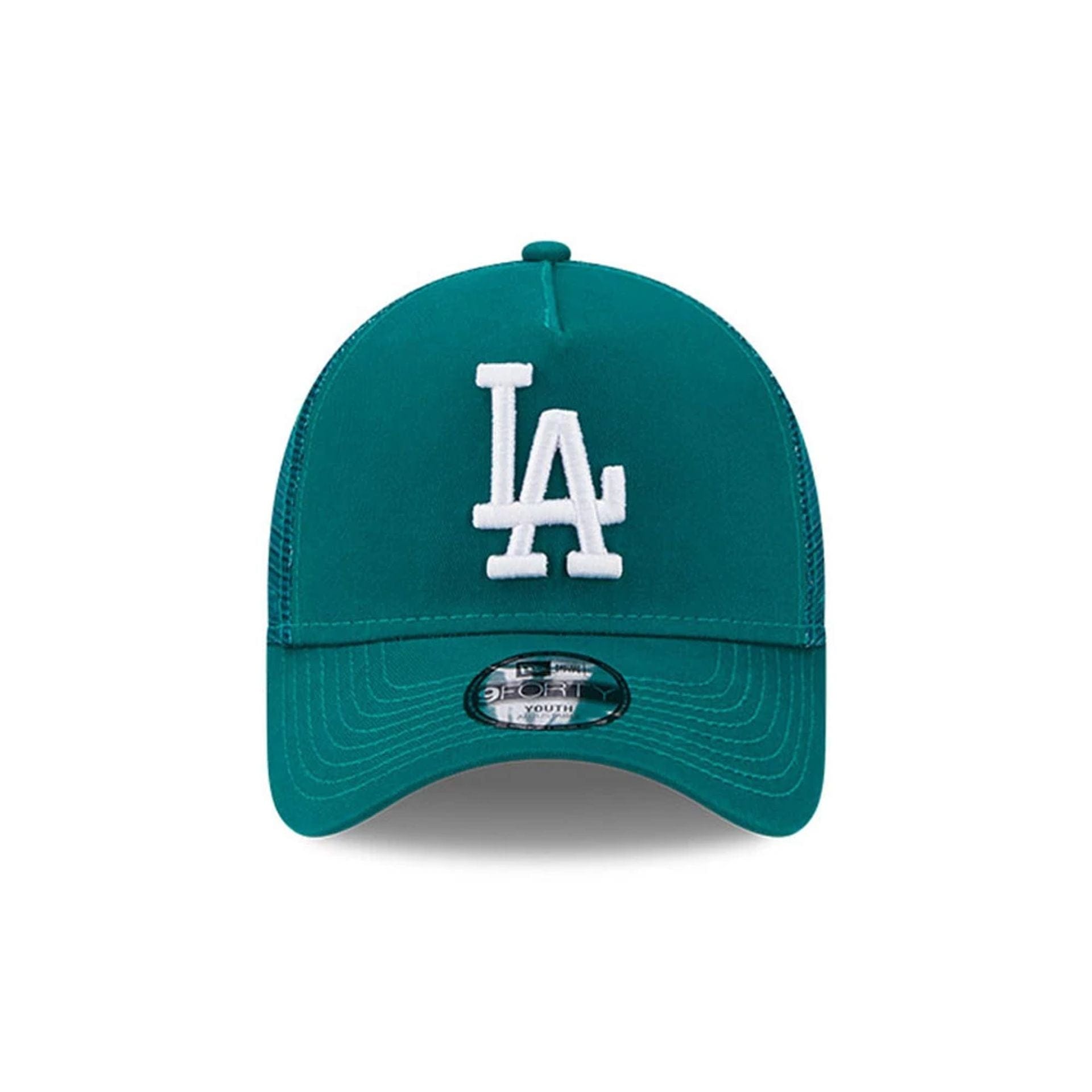 This is a Youth MLB League Essential LA Dodgers Teal 9FORTY Trucker Cap 2