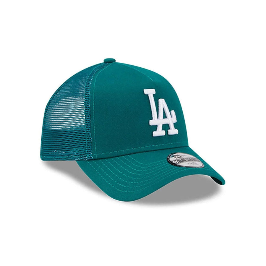 This is a Youth MLB League Essential LA Dodgers Teal 9FORTY Trucker Cap 3