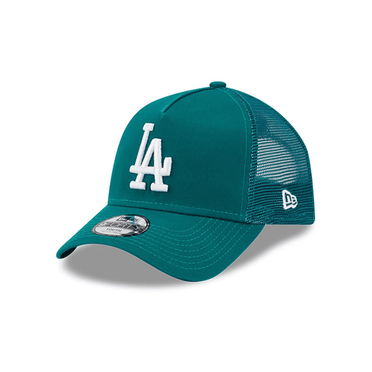 This is a Youth MLB League Essential LA Dodgers Teal 9FORTY Trucker Cap 6