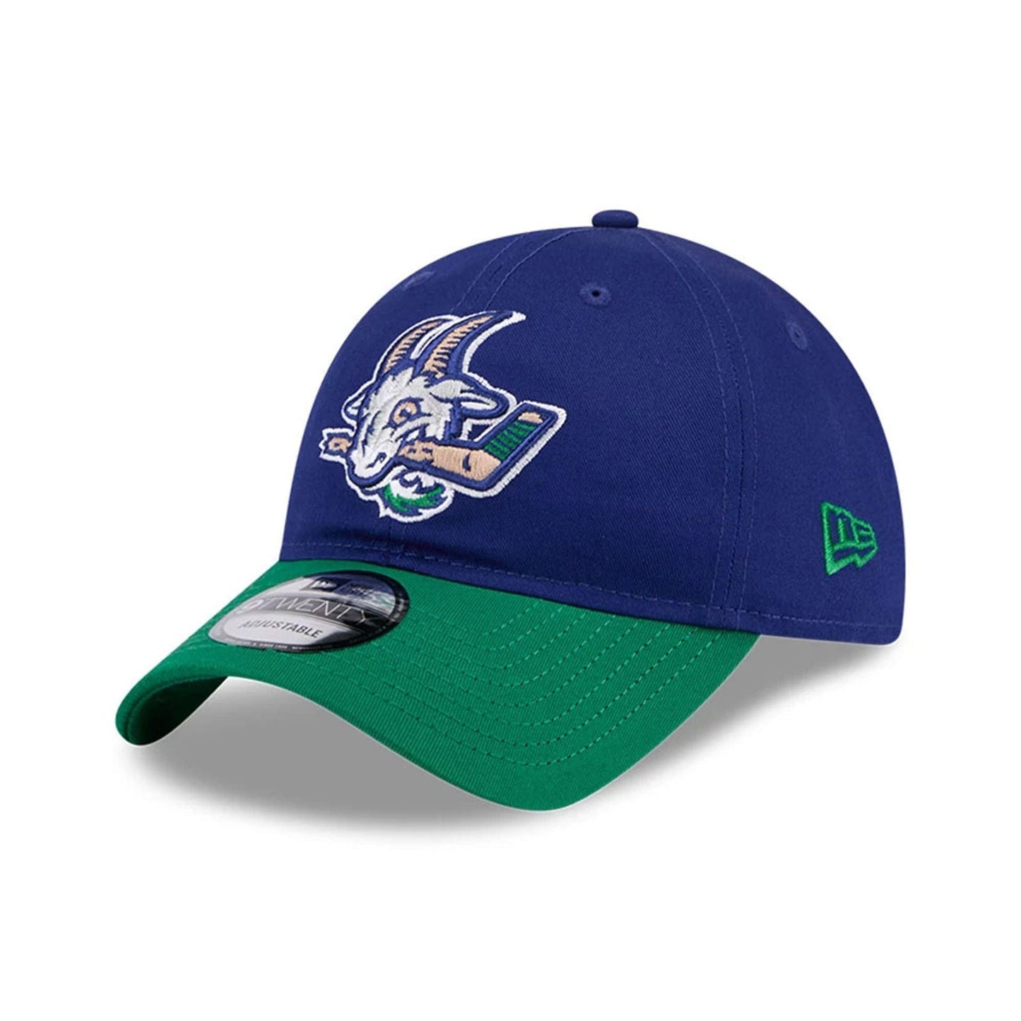 This is a Hartford Yard Goats MiLB Theme Night Blue 9TWENTY Adjustable Cap 1