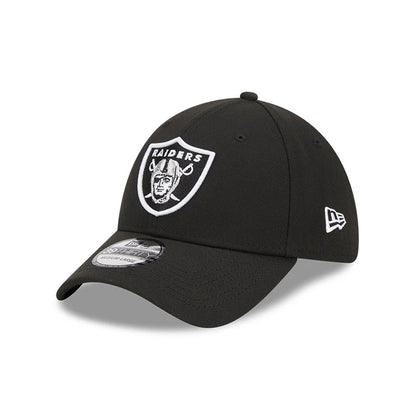 Pictured is this NFL Evergreen Las Vegas Raiders 39THIRTY Stretch Fit cap in black. 1
