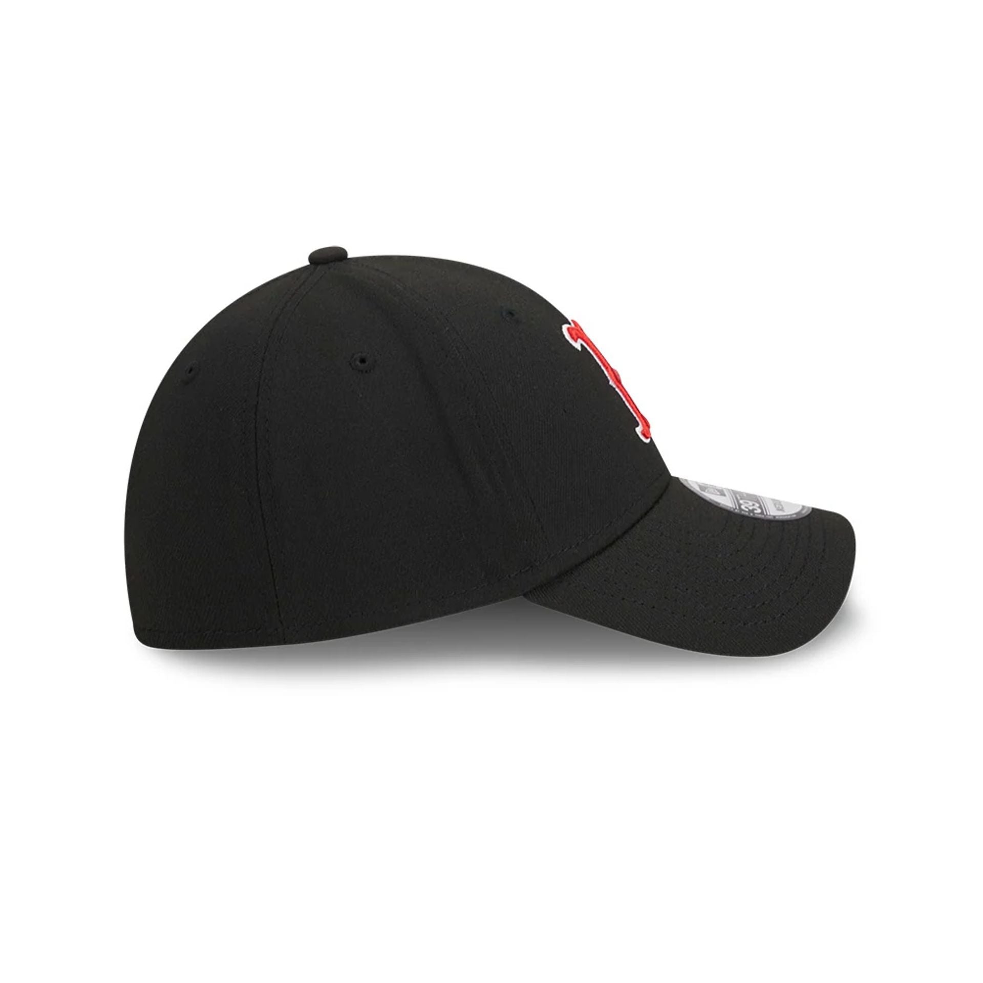 Pictured is this MLB Evergreen Boston Red Sox 39THIRTY Stretch Fit cap in black. 6