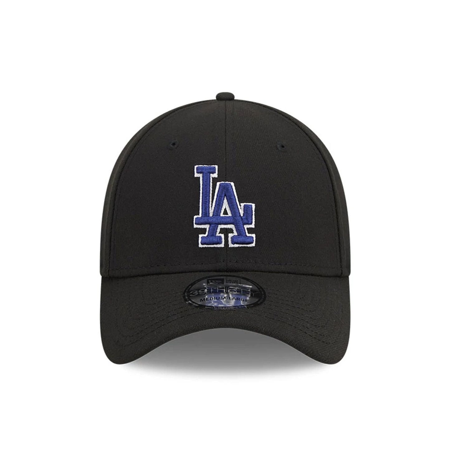 Pictured is this MLB Evergreen LA Dodgers 39THIRTY Stretch Fit cap in black. 9