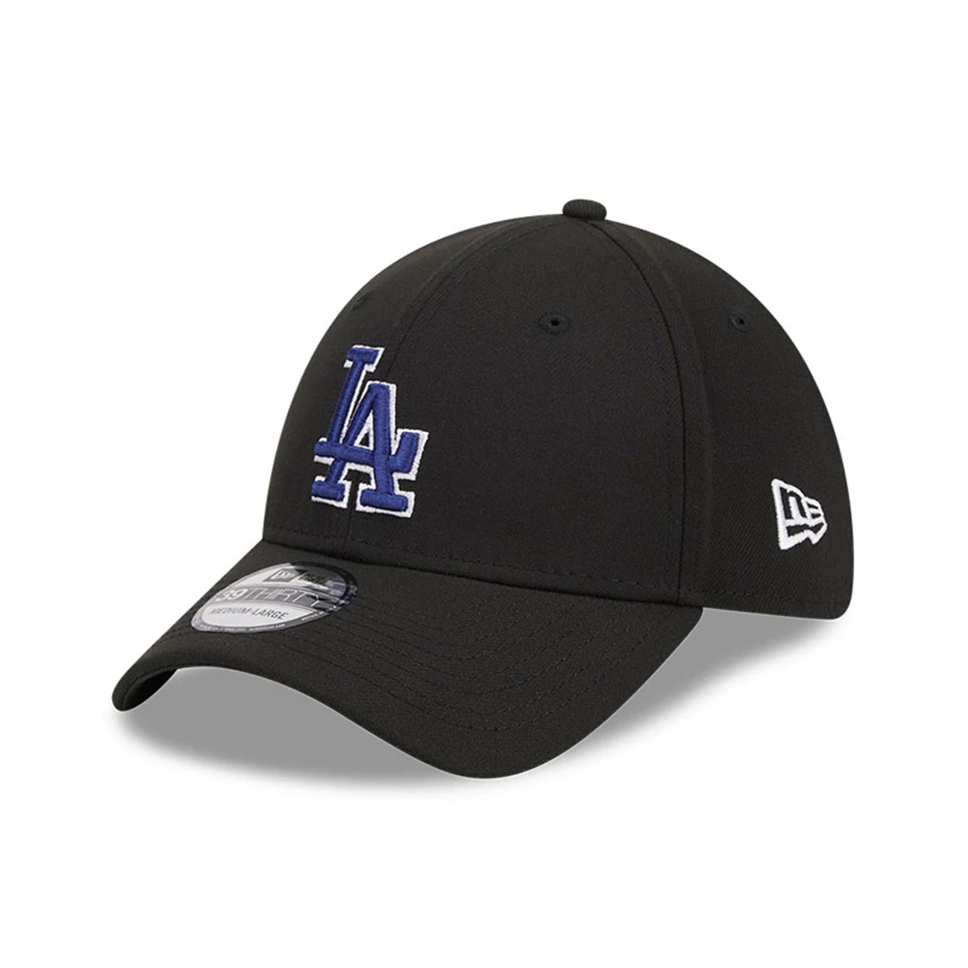 Pictured is this MLB Evergreen LA Dodgers 39THIRTY Stretch Fit cap in black. 1