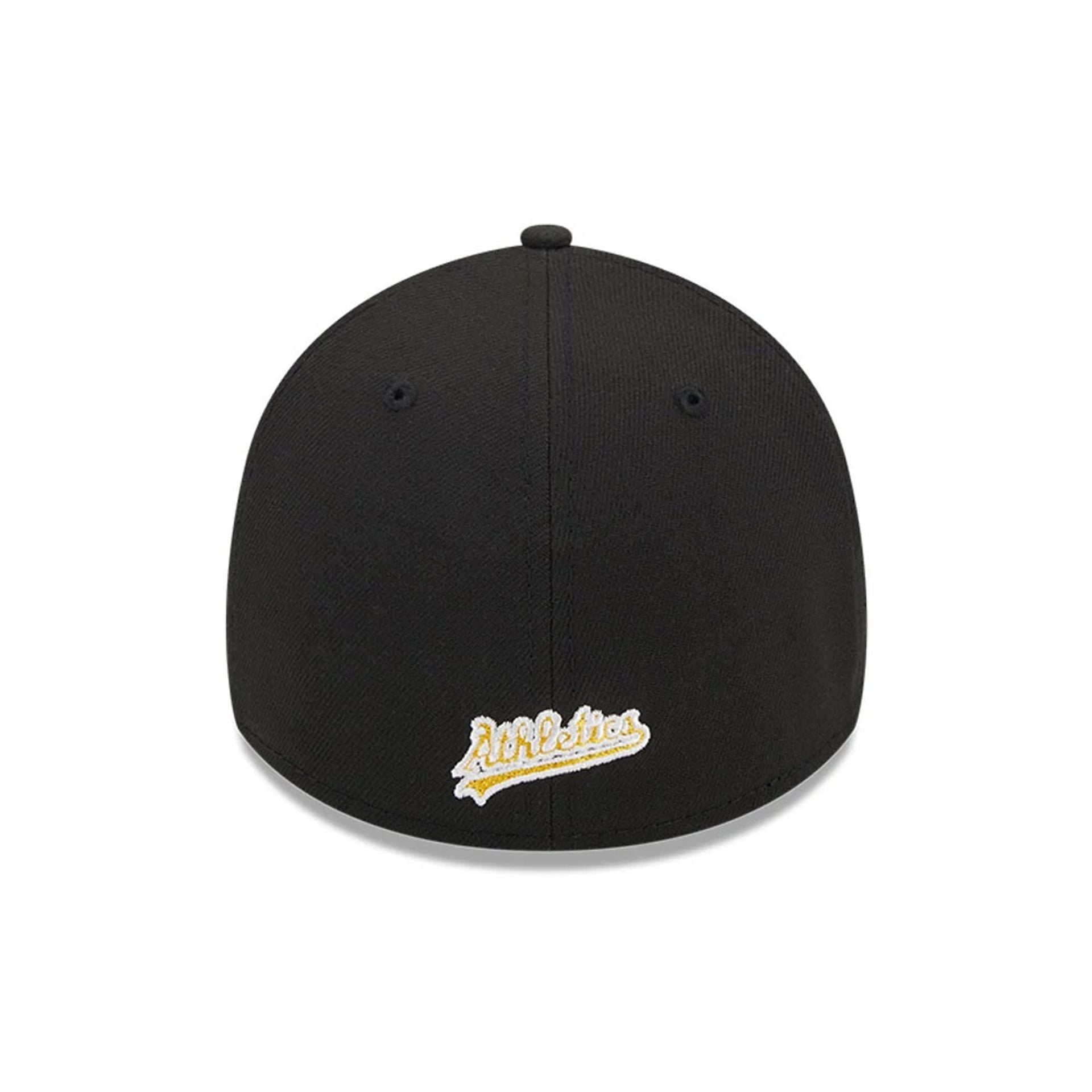 Pictured is this MLB Evergreen Athletics 39THIRTY Stretch Fit cap in black. 4
