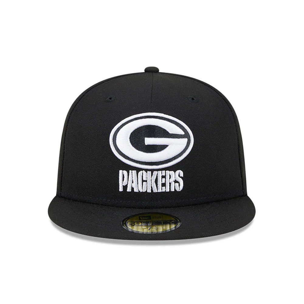 Pictured is this NFL Evergreen Green Bay Packers 59FIFTY Fitted cap in black. 3