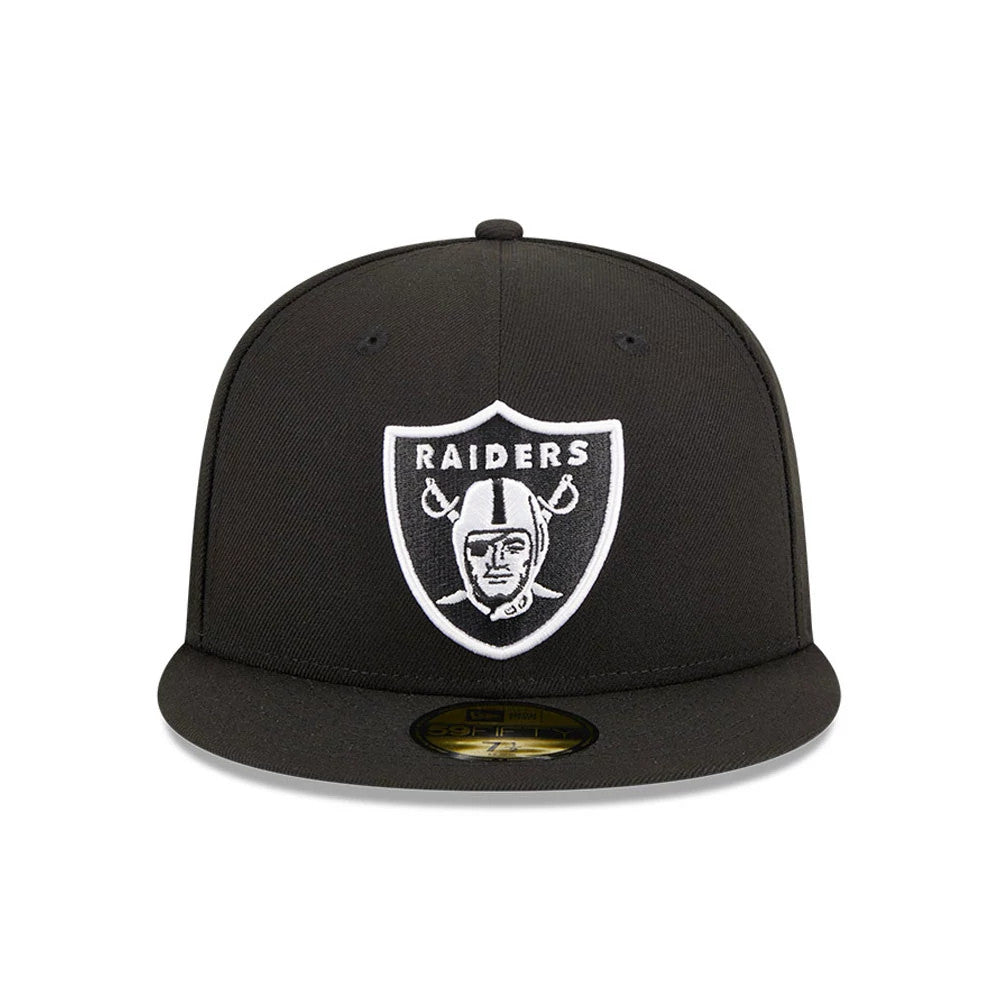 Pictured is this NFL Evergreen Las Vegas Raiders 59FIFTY Fitted cap in black. 3
