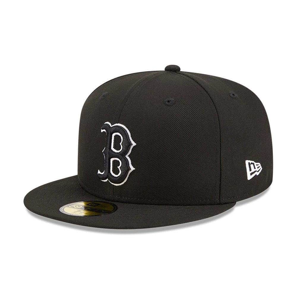 Pictured is this MLB Evergreen Boston Red Sox 59FIFTY Fitted cap in black. 4