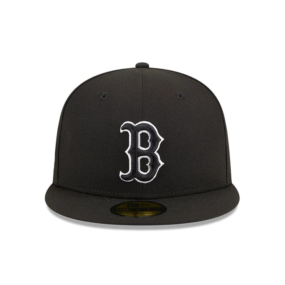 Pictured is this MLB Evergreen Boston Red Sox 59FIFTY Fitted cap in black. 3