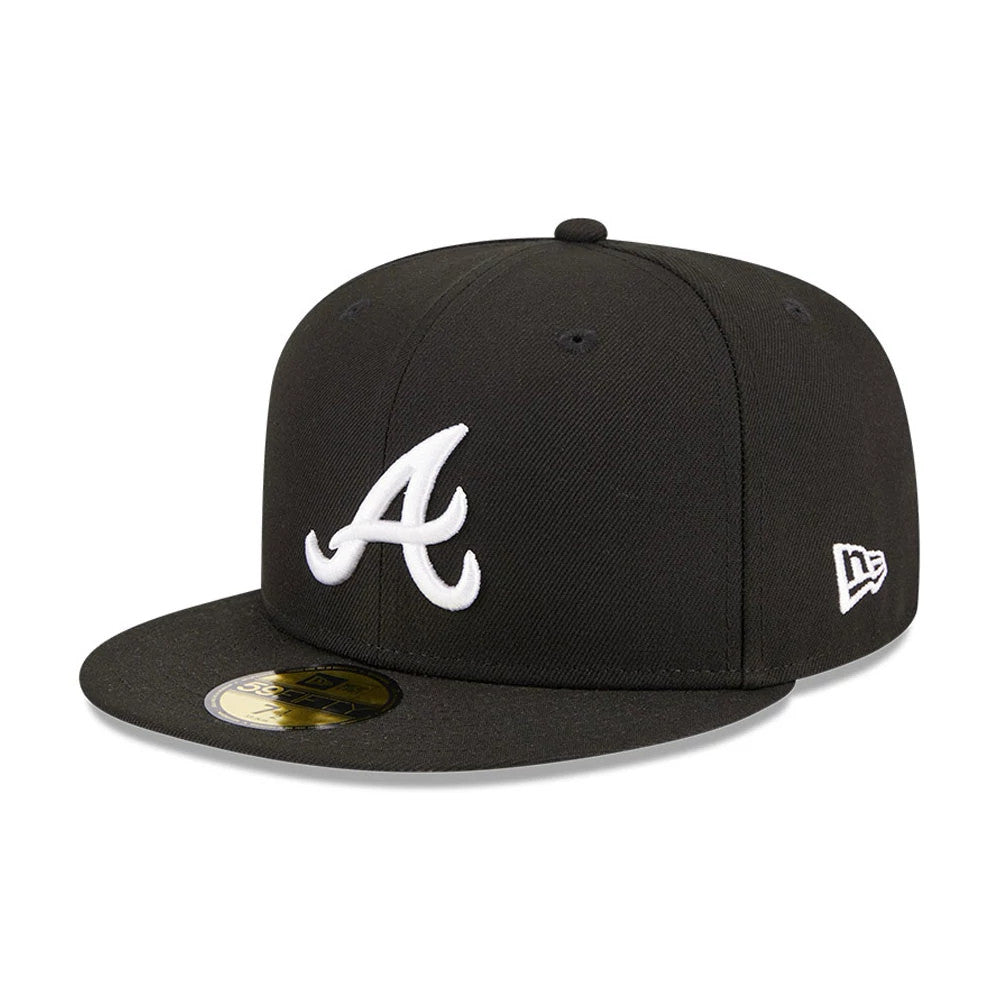 Pictured is this MLB Evergreen Atlanta Braves 59FIFTY Fitted cap in black. 4