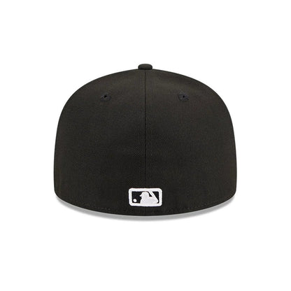Pictured is this MLB Evergreen Atlanta Braves 59FIFTY Fitted cap in black. 7