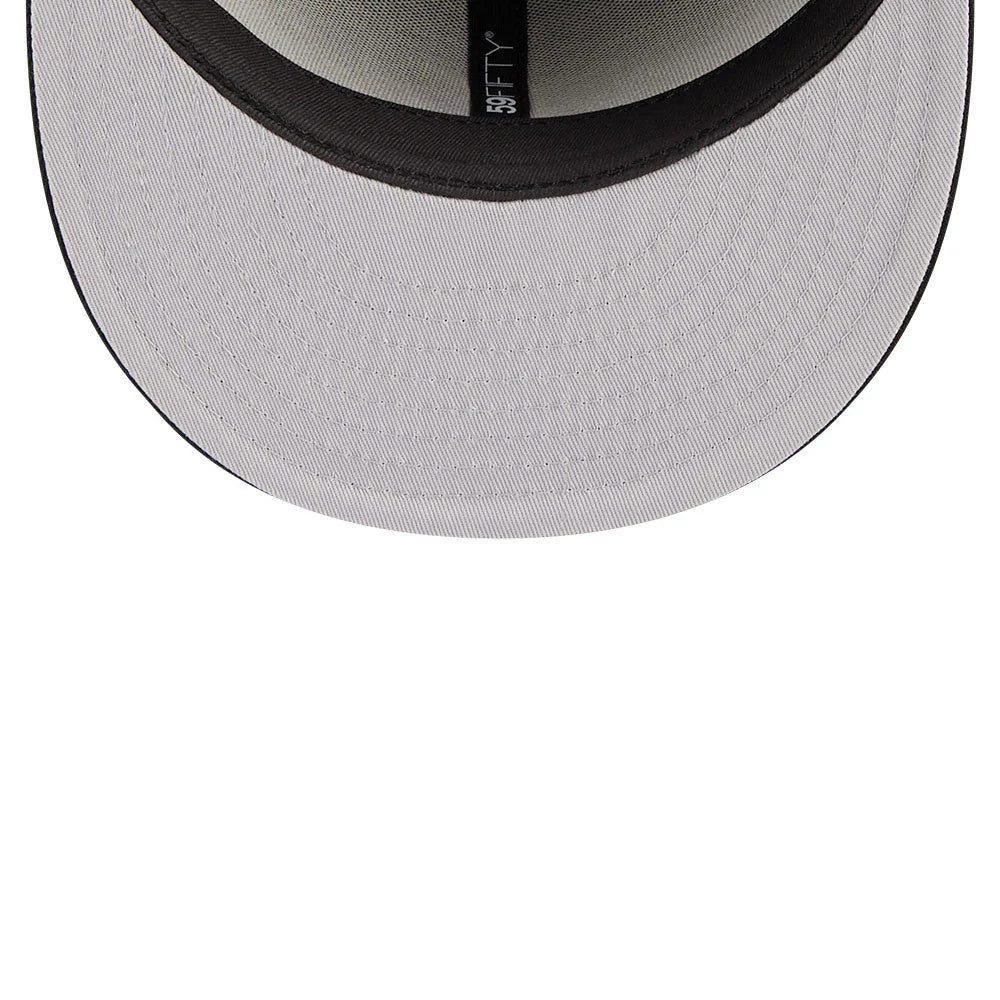 Pictured is this MLB Evergreen Atlanta Braves 59FIFTY Fitted cap in black. 2