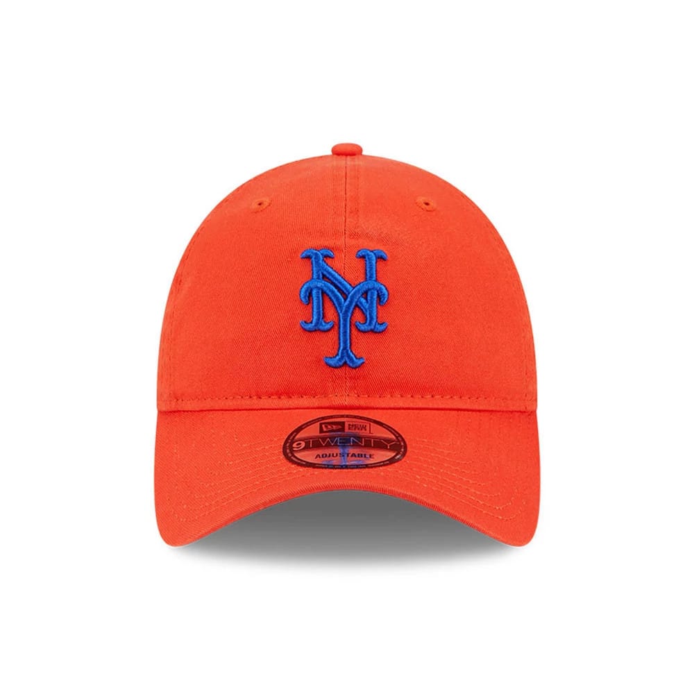 Pictured is this MLB Evergreen New York Mets 9TWENTY cap in orange. 2