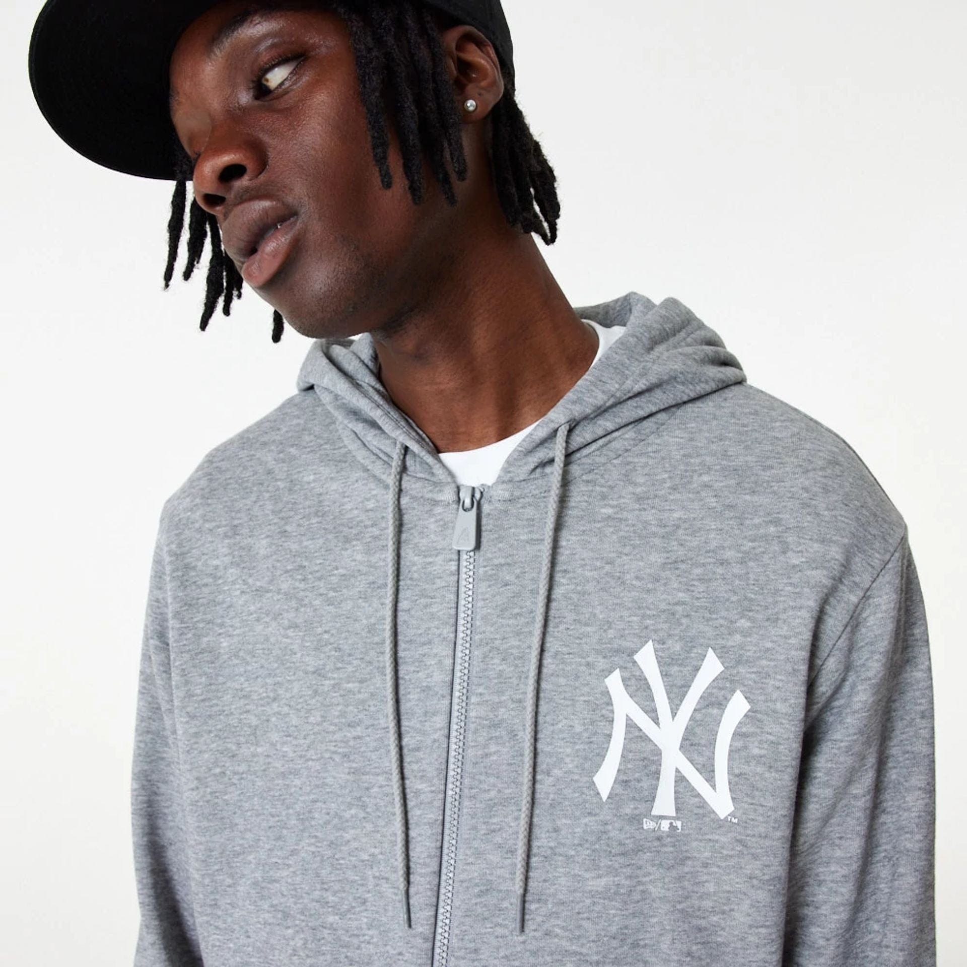 MLB Essential New York Yankees Grey Full Zip Hoodie | NEC EU