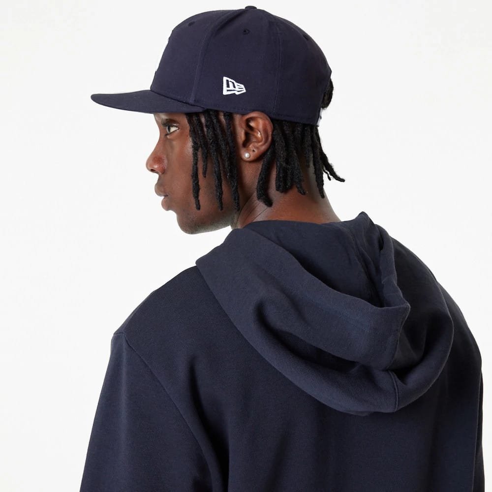 The Male model is wearing New York Yankees MLB Essential Navy Full Zip Hoodie 5