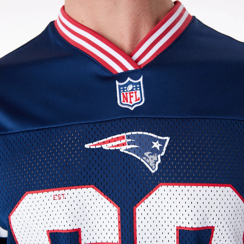 The Male model is wearing New England Patriots NFL Dark Blue Mesh T-Shirt 2