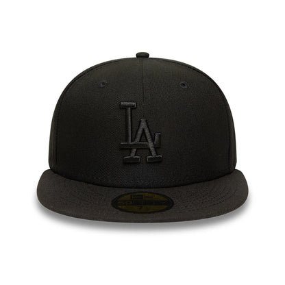 This is a LA Dodgers MLB Black on Black 59FIFTY Fitted Cap 2