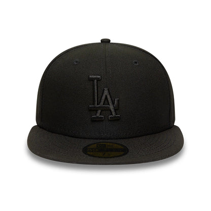 This is a LA Dodgers MLB Black on Black 59FIFTY Fitted Cap 2