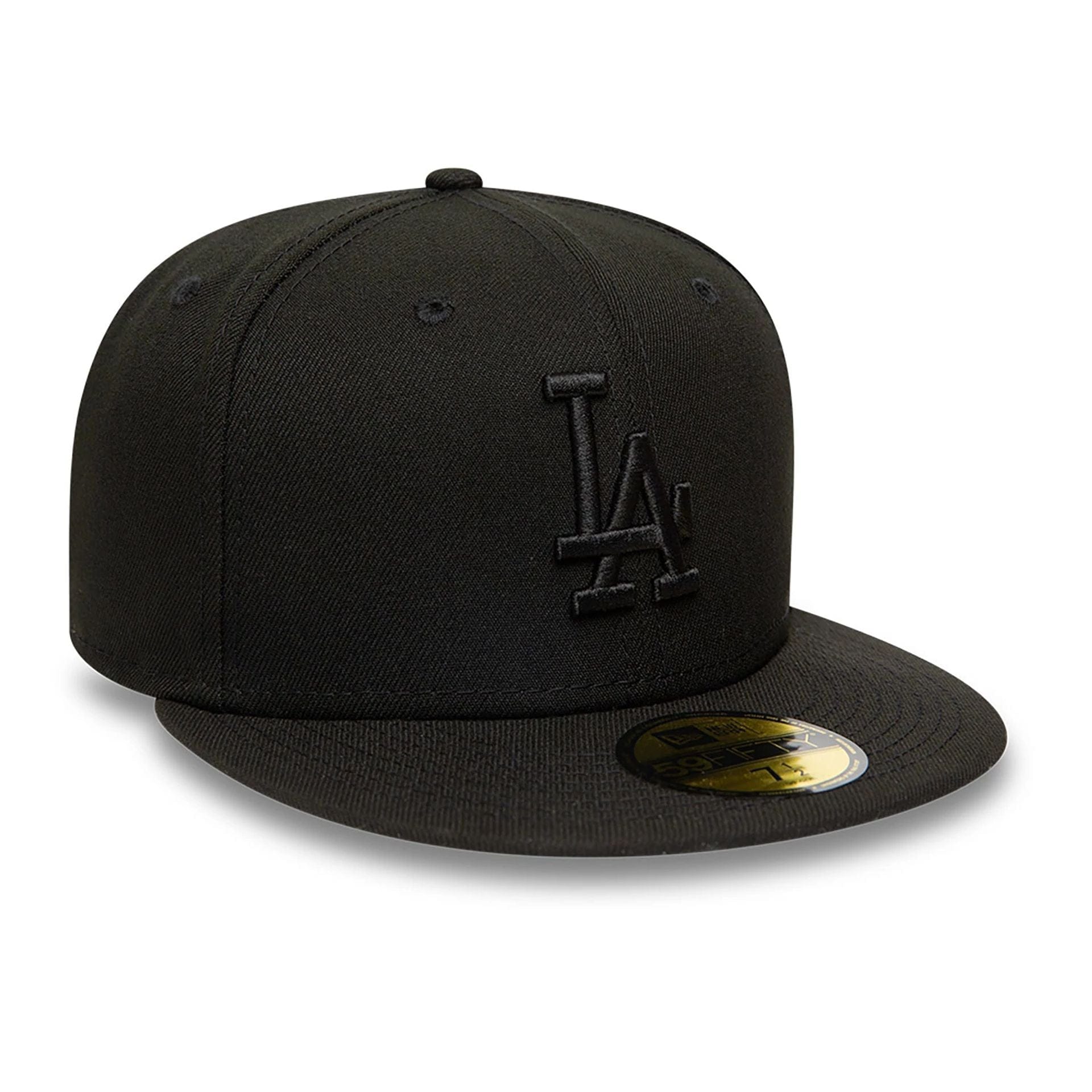 This is a LA Dodgers MLB Black on Black 59FIFTY Fitted Cap 3