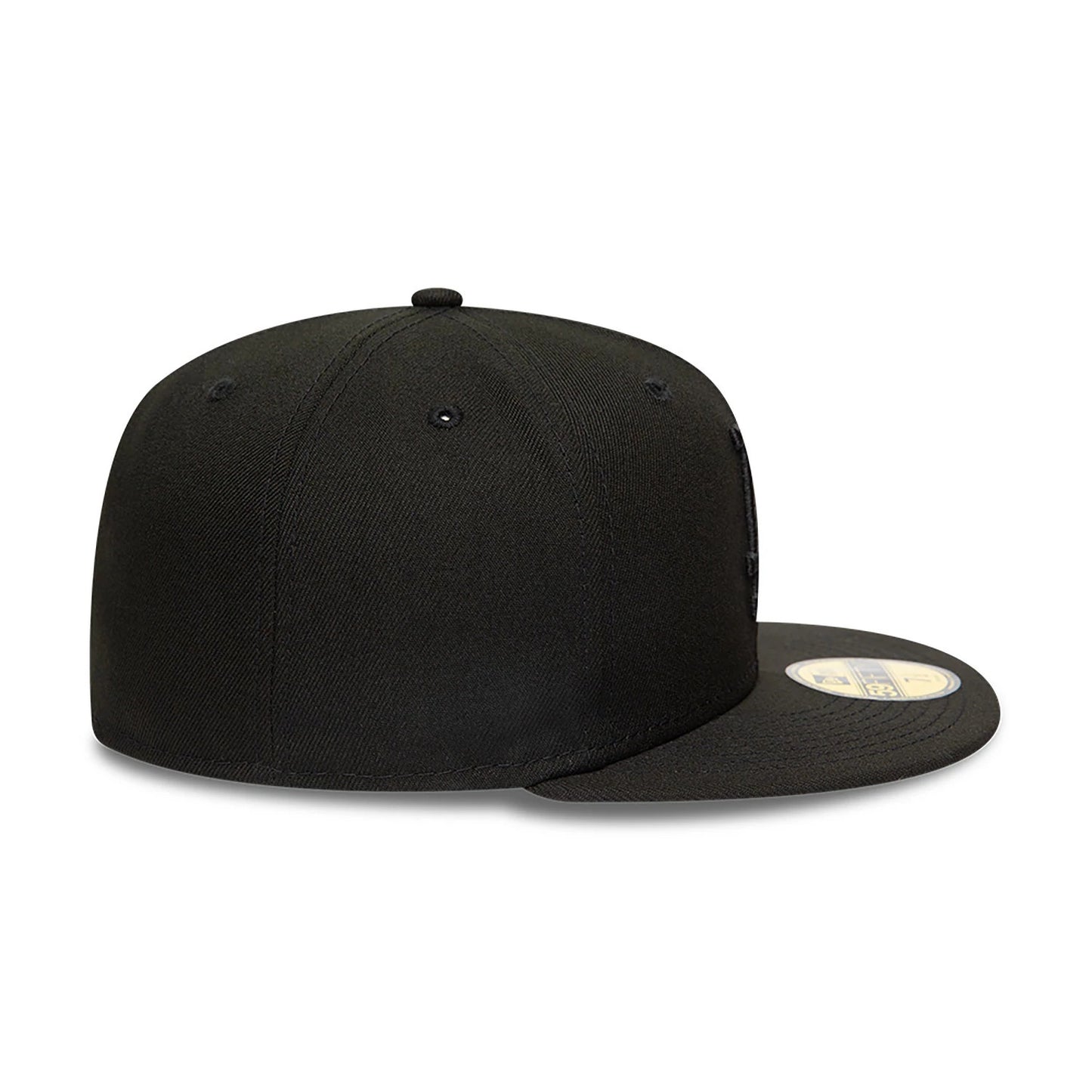 This is a LA Dodgers MLB Black on Black 59FIFTY Fitted Cap 7