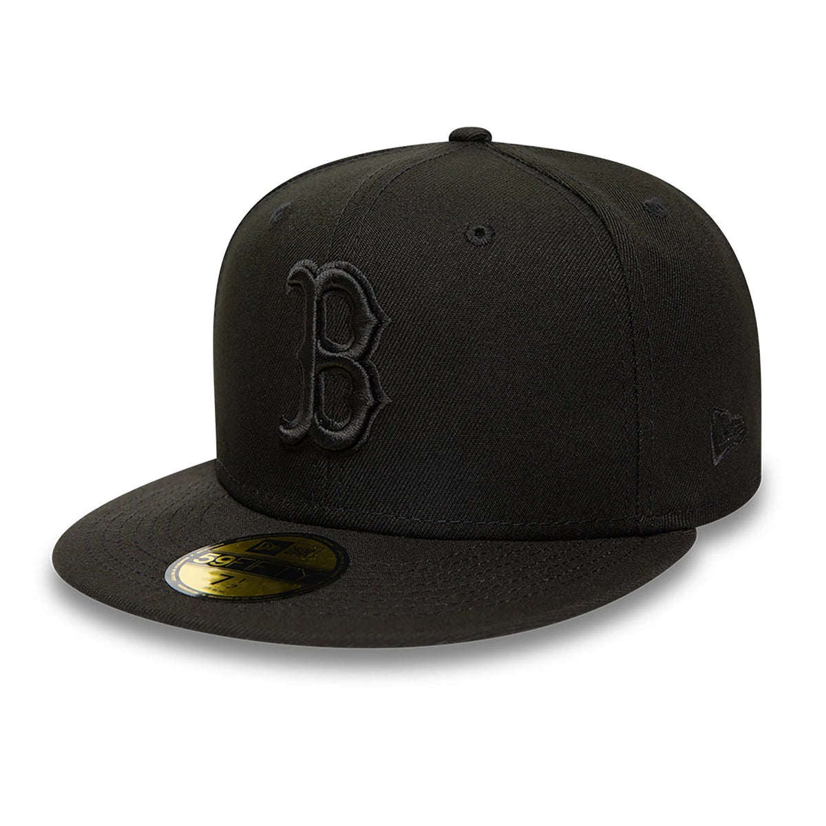 This is a Boston Red Sox MLB Black on Black 59FIFTY Fitted Cap 1