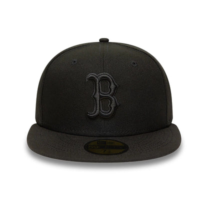 This is a Boston Red Sox MLB Black on Black 59FIFTY Fitted Cap 6