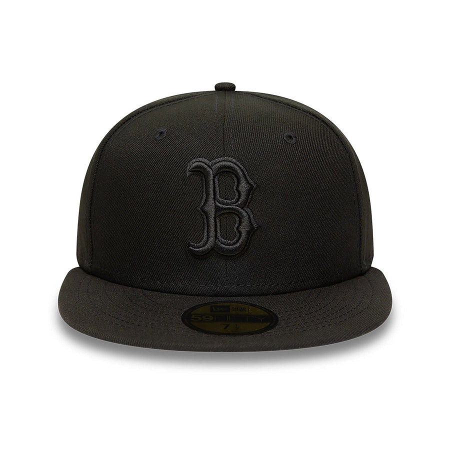 This is a Boston Red Sox MLB Black on Black 59FIFTY Fitted Cap 6