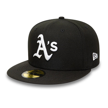 This is a Oakland Athletics MLB Black and White 59FIFTY Fitted Cap 1