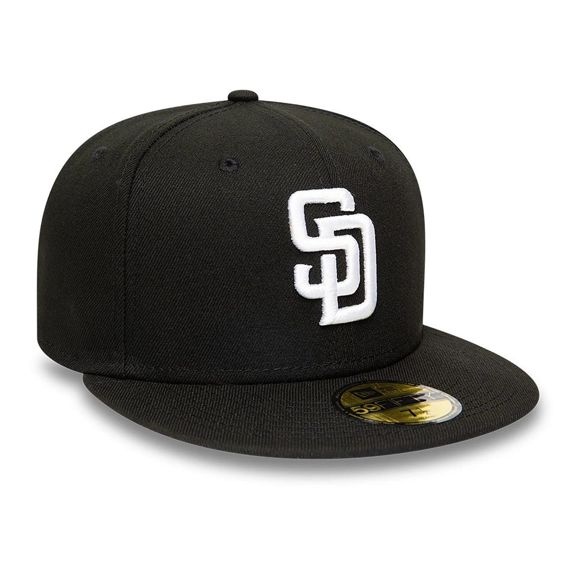 This is a San Diego Padres MLB Black and White 59FIFTY Fitted Cap 3
