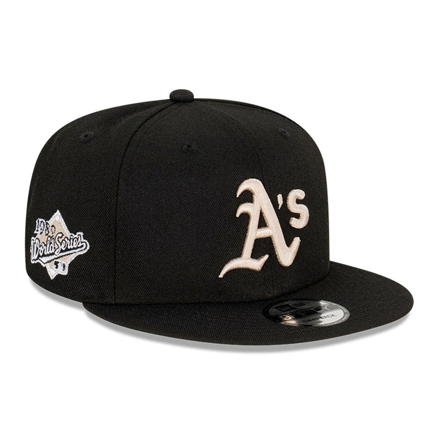 This is a Oakland Athletics World Series Black 9FIFTY Snapback Cap 1