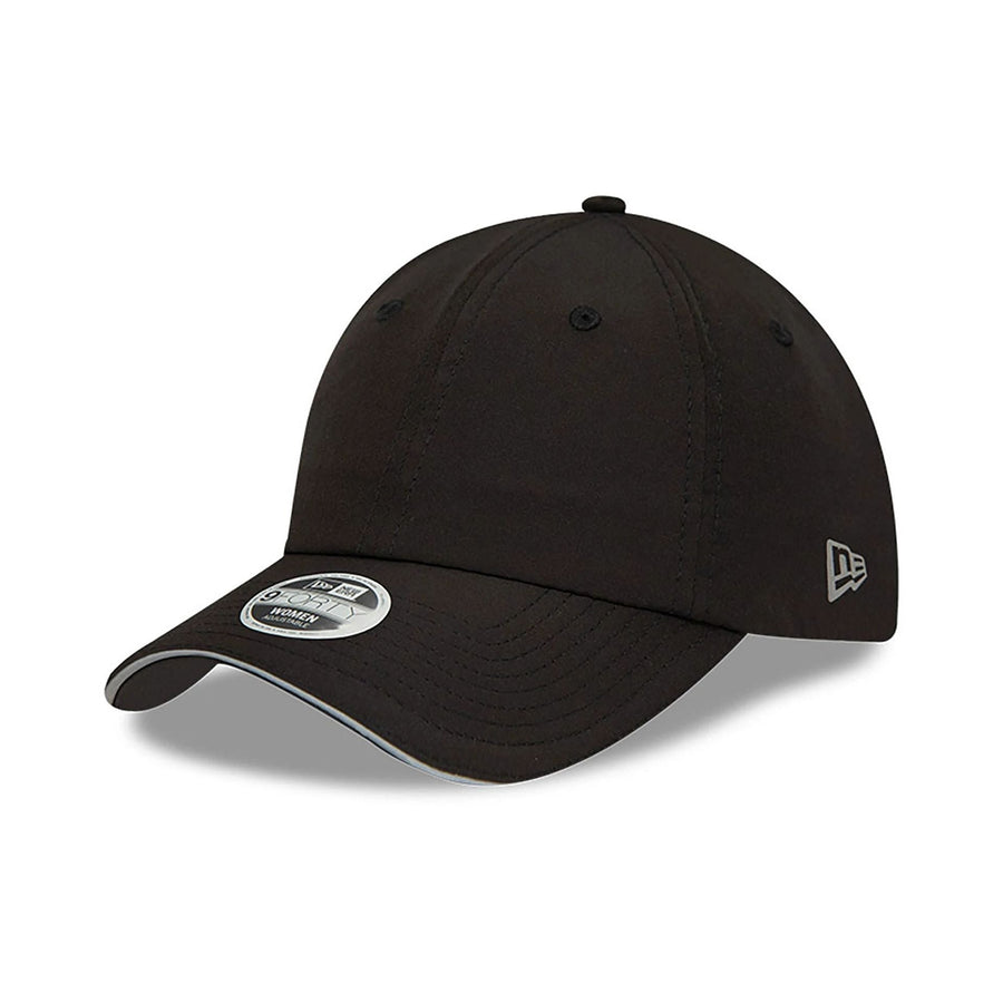 This is a New Era Womens Open Back Black 9FORTY Adjustable Cap 1