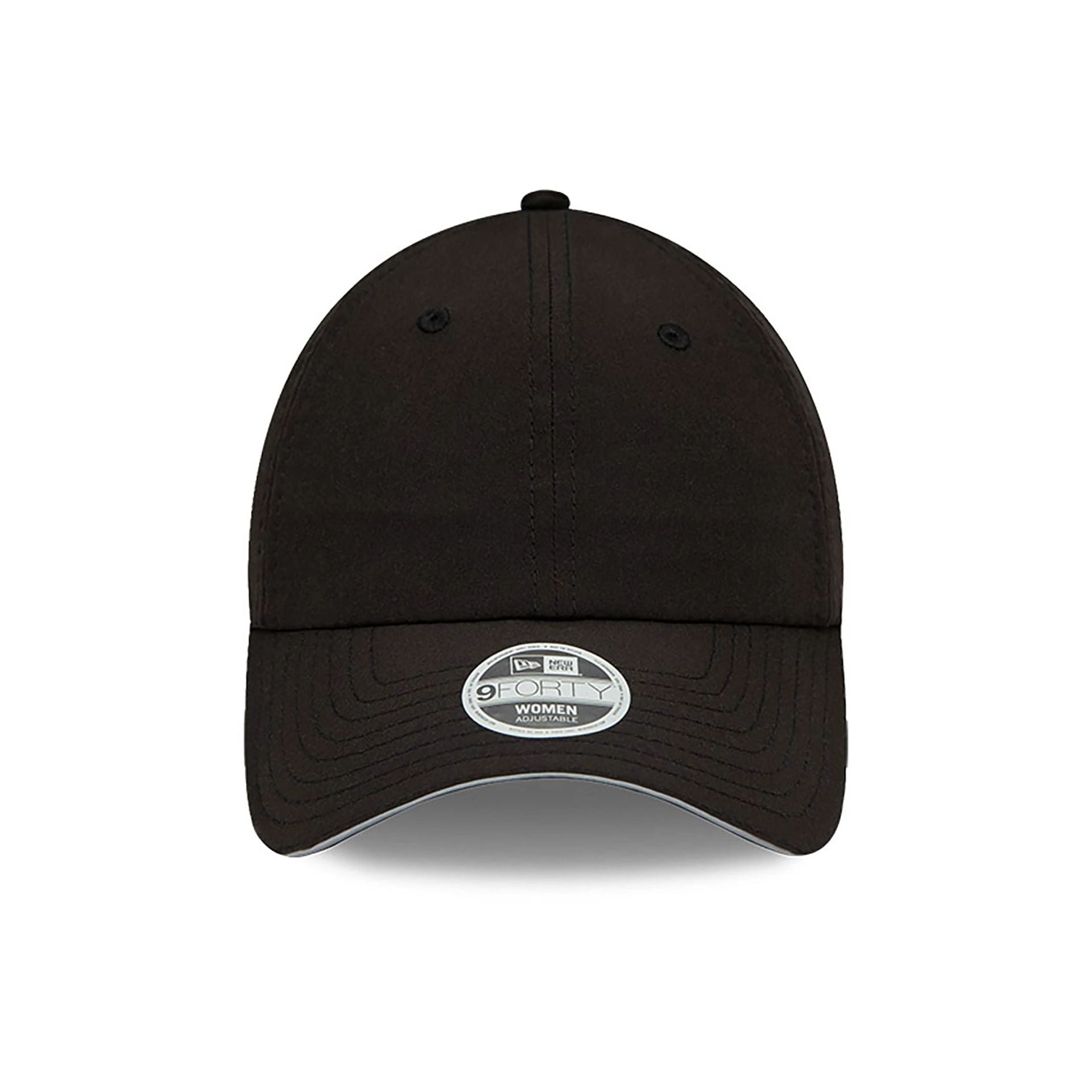 This is a New Era Womens Open Back Black 9FORTY Adjustable Cap 3