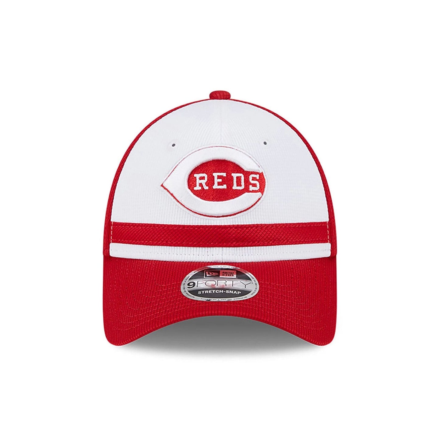This is a Cincinnati Reds MLB Batting Practice Red 9FORTY Stretch Snap Adjustable Cap 3